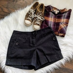 LOFT black cuffed shorts
